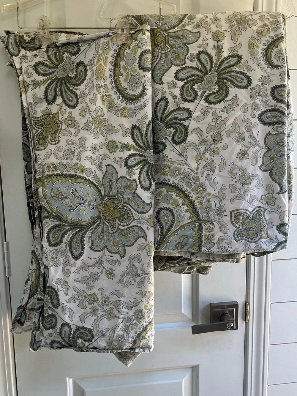 ✨ Pottery Barn Charlie French Paisley King Duvet Sham Set Organic Cotton✨